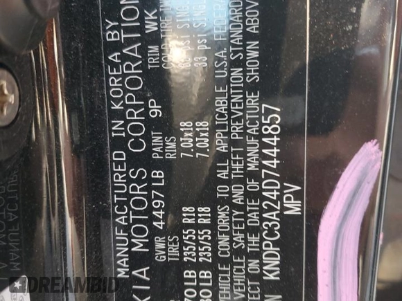 2013 Kia Sportage EX z VIN KNDPC3A24D7444857, wystawiony jako Copart lot #49819125 z przebiegiem 146 066 mil mil oraz Szkoda całkowita • Salvage title. Historia ofert i sprzedaży dostępna na DreamBid. Obrazek 14.