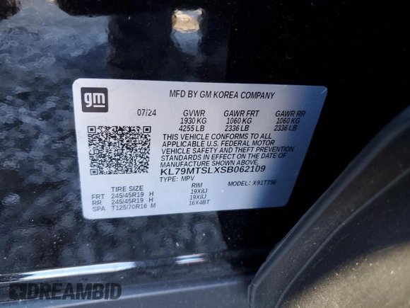 2025 Chevrolet TrailBlazer RS with VIN KL79MTSLXSB062109, listed as a Copart auction lot 41392495 with 3,104 mi miles and Salvage Title. Bid and sale history available at carsss.com. Image 13.