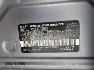 2017 Mitsubishi Outlander GT z VIN JA4JZ4AX3HZ032293, wystawiony jako Copart lot #85739944 z przebiegiem 142 555 mil mil oraz Szkoda całkowita • Salvage title. Historia ofert i sprzedaży dostępna na DreamBid. Obrazek 12.