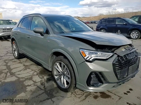 2022 Audi Q3 S line Premium Plus with VIN WA1EECF3XN1045971, listed as a Copart auction lot 50026375 with 28,412 mi miles and Salvage Title. Bid and sale history available at carsss.com. Image 14.