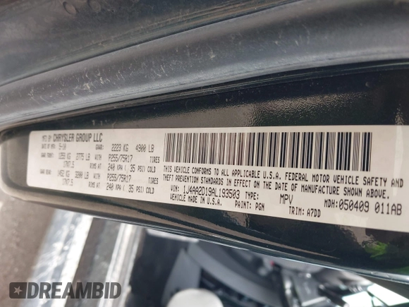 2010 Jeep Wrangler Mountain with VIN 1J4AA2D19AL193503, listed as a IAAI auction lot 41543387 with 63,490 mi miles and . Bid and sale history available at DreamBid. Image 9.