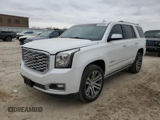 2018 GMC Yukon Denali with VIN 1GKS2CKJ4JR334480, listed as a Copart auction lot 47034435 with 84,787 mi miles and Salvage Title. Bid and sale history available at carsss.com. Image 1.