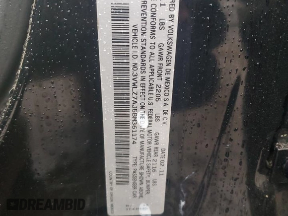2011 Volkswagen Jetta SEL с VIN 3VWLZ7AJ5BM361174, выставлен на аукционе Copart как лот 44594195 с пробегом 204 030 миль миль и Списание • Salvage title. История ставок и продаж доступна на DreamBid. Изображение 14.