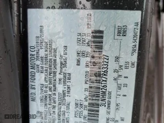 2007 Lincoln MKZ with VIN 3LNHM26TX7R633227, listed as a Copart auction lot 72398074 with 232,149 mi miles and Salvage Title. Bid and sale history available at carsss.com. Image 12.
