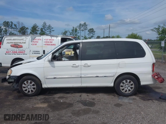 2005 Kia Sedona LX with VIN KNDUP132056702484, listed as a IAAI auction lot 42099572 with 195,528 mi miles and . Bid and sale history available at DreamBid. Image 14.