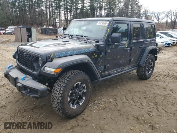 2024 Jeep Wrangler Rubicon X z VIN 1C4RJXR65RW143217, wystawiony jako Copart lot #49298355 z przebiegiem 21 819 mil mil oraz Szkoda całkowita • Salvage title. Historia ofert i sprzedaży dostępna na DreamBid. Obrazek 1.