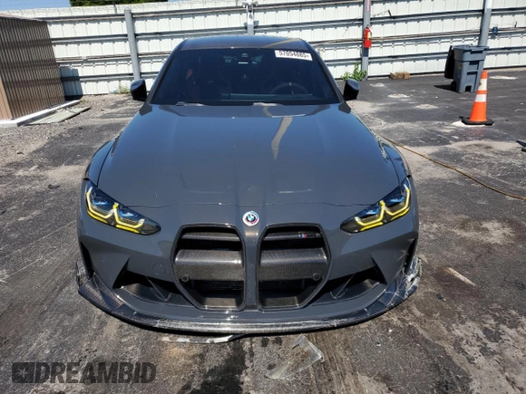 2023 BMW M3 Competition xDrive with VIN WBS43AY08PFN58052, listed as a Copart auction lot 57054885 with 28,675 mi miles and Salvage title. Bid and sale history available at DreamBid. Image 5.