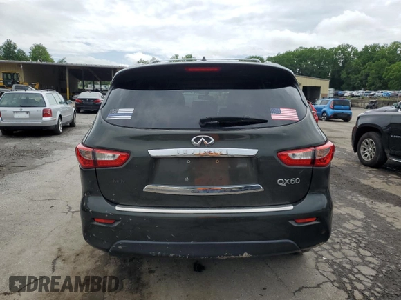 2014 Infiniti QX60 with VIN 5N1AL0MM4EC508532, listed as a Copart auction lot 61193775 with 184,783 mi miles and Salvage title. Bid and sale history available at DreamBid. Image 6.