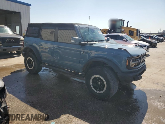 2022 Ford Bronco with VIN 1FMEE5DP3NLB62749, listed as a Copart auction lot 52227435 with 59,444 mi miles and Salvage Title. Bid and sale history available at DreamBid. Image 4.