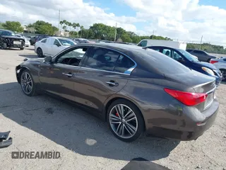 2014 Infiniti Q50 with VIN JN1BV7AP8EM679470, listed as a IAAI auction lot 41575121 with 84,880 mi miles. Bid and sale history available at carsss.com. Image 3.