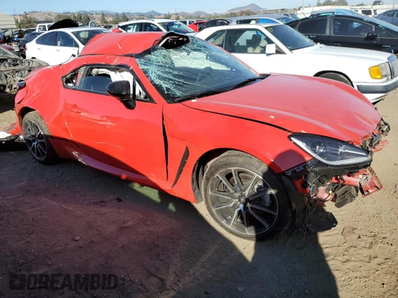 2024 Toyota GR86 with VIN JF1ZNBB15R8755014, listed as a Copart auction lot 76839334 with 2,560 mi miles and Salvage Title. Bid and sale history available at carsss.com. Image 4.