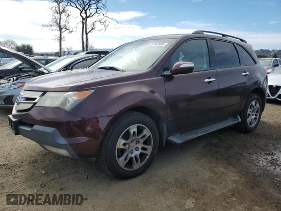 2009 Acura MDX Tech Pkg with VIN 2HNYD28629H533594, listed as a Copart auction lot 47482895 with 199,366 mi miles and Salvage Title. Bid and sale history available at carsss.com. Image 1.