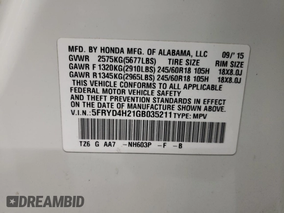 2016 Acura MDX with VIN 5FRYD4H21GB035211, listed as a Copart auction lot 79835604 with 135,233 mi miles and Salvage Title. Bid and sale history available at carsss.com. Image 13.