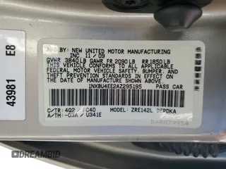 2010 Toyota Corolla with VIN 1NXBU4EE2AZ295195, listed as a Copart auction lot 45234635 with 142,887 mi miles and Salvage Title. Bid and sale history available at DreamBid. Image 12.