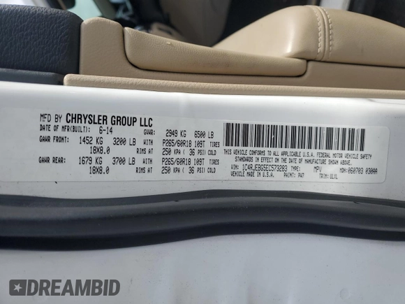 2014 Jeep Grand Cherokee Limited with VIN 1C4RJEBG5EC573283, listed as a Copart auction lot 48155395 with 141,645 mi miles and Salvage Title. Bid and sale history available at carsss.com. Image 15.