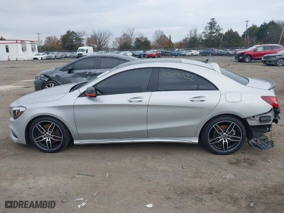 2018 Mercedes-Benz CLA with VIN WDDSJ4GB8JN550755, listed as a IAAI auction lot 40908322 with NaN miles. Bid and sale history available at carsss.com. Image 14.