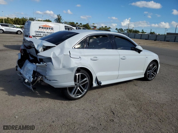 2019 Audi A3 Sedan Premium Plus with VIN WAUGUGFF8K1015511, listed as a Copart auction lot 35834443 with 36796 miles. Bid and sale history available at carsss.com. Image 3.