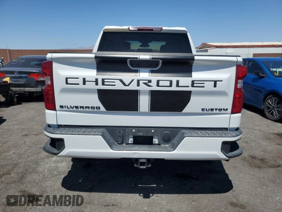2022 Chevrolet Silverado 1500 Custom with VIN 1GCPABEK3NZ535764, listed as a Copart auction lot 53721735 with Not Provided miles and Salvage Title. Bid and sale history available at DreamBid. Image 6.