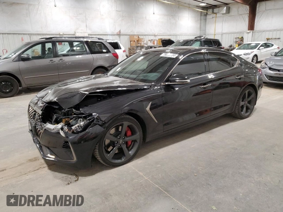 2019 Genesis G70 Advanced with VIN KMTG34LE4KU037330, listed as a Copart auction lot 79663204 with 68,481 mi miles and Salvage Title. Bid and sale history available at DreamBid. Image 1.