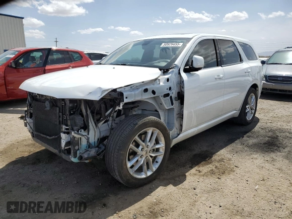 2022 Dodge Durango GT Plus with VIN 1C4RDHDG2NC131177, listed as a Copart auction lot 50929455 with 37,715 mi miles and Salvage Title. Bid and sale history available at DreamBid. Image 1.