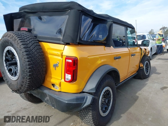 2022 Ford Bronco with VIN 1FMEE5DH6NLB14350, listed as a IAAI auction lot 41486823 with 27,587 mi miles and . Bid and sale history available at DreamBid. Image 4.