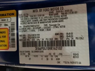 2017 Ford Fusion S with VIN 3FA6P0G70HR162107, listed as a Copart auction lot 53928925 with 147,695 mi miles and Clean Title. Bid and sale history available at carsss.com. Image 12.