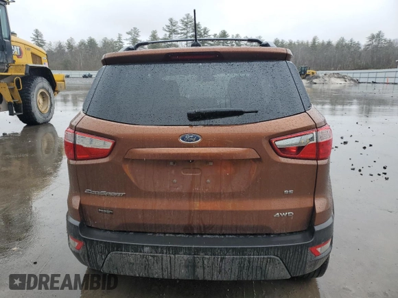 2020 Ford EcoSport SE z VIN MAJ6S3GL3LC389036, wystawiony jako Copart lot #52406165 z przebiegiem Nie podano mil oraz Szkody całkowita. Historia ofert i sprzedaży dostępna na DreamBid. Obrazek 6.