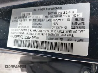 2020 Mazda CX-5 Grand Touring with VIN JM3KFBDM7L1723852, listed as a IAAI auction lot 41848152 with 85,099 mi miles. Bid and sale history available at carsss.com. Image 9.