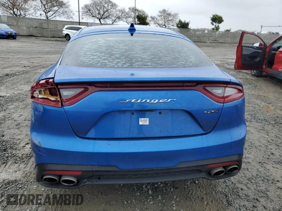 2021 Kia Stinger GT-Line with VIN KNAE15LA8M6098246, listed as a Copart auction lot 49384585 with 62,583 mi miles and Salvage Title. Bid and sale history available at carsss.com. Image 6.