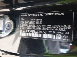 2022 BMW Z4 sDriveM40i with VIN WBAHF9C08NWX38258, listed as a IAAI auction lot 41462157 with 43,534 mi miles. Bid and sale history available at carsss.com. Image 9.