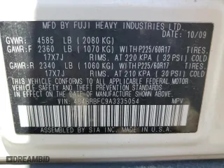 2010 Subaru Outback Prem All-Weather/HK Aud with VIN 4S4BRBFC9A3335054, listed as a Copart auction lot 63866884 with 156,193 mi miles and Salvage Title. Bid and sale history available at carsss.com. Image 15.