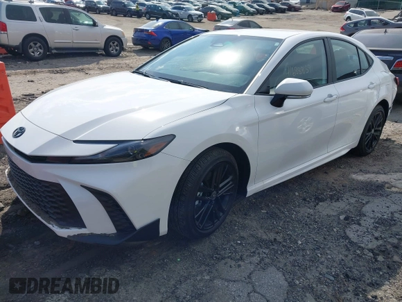 2025 Toyota Camry LE with VIN 4T1DAACK9SU084957, listed as a IAAI auction lot 41688859 with 7,396 mi miles and . Bid and sale history available at DreamBid. Image 20.