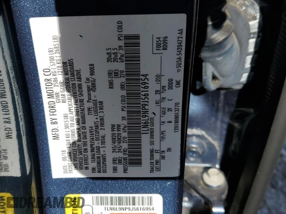 2018 Lincoln Continental Reserve с VIN 1LN6L9NP9J5616954, выставлен на аукционе Copart как лот 54008985 с пробегом Не указан миль и Списание • Salvage title. История ставок и продаж доступна на DreamBid. Изображение 12.