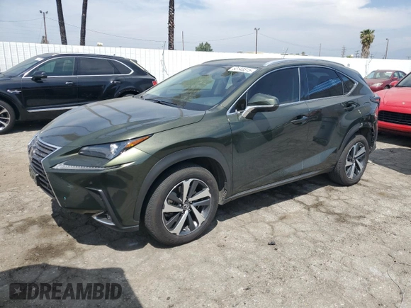 2021 Lexus NX 300h with VIN JTJGJRDZ7M2155967, listed as a Copart auction lot 52143315 with 22,830 mi miles and Salvage Title. Bid and sale history available at DreamBid. Image 1.
