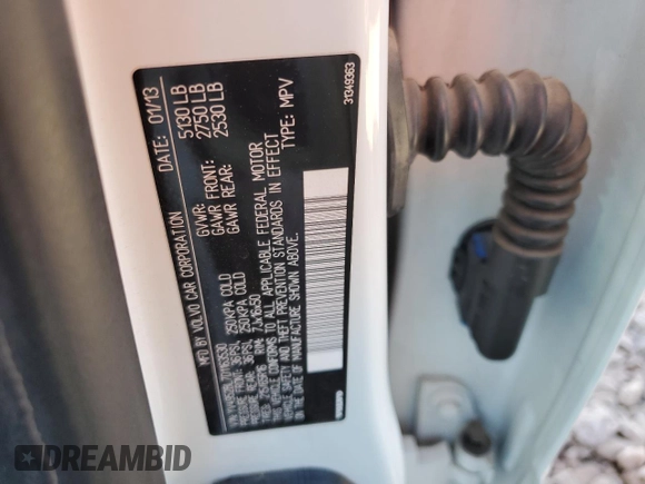 2013 Volvo XC70 3.2L with VIN YV4952BL7D1163530, listed as a Copart auction lot 74746084 with 98,045 mi miles and Salvage Title. Bid and sale history available at DreamBid. Image 12.