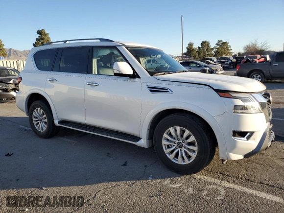 2023 Nissan Armada SV with VIN JN8AY2AC7P9182727, listed as a Copart auction lot 84974564 with 42,959 mi miles and Salvage Title. Bid and sale history available at carsss.com. Image 4.