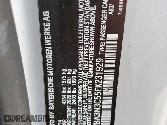 2015 BMW 4 Series 428i z VIN WBA3N3C55FK231929, wystawiony jako Copart lot #57683365 z przebiegiem 169 527 mil mil oraz Szkoda całkowita • Salvage title. Historia ofert i sprzedaży dostępna na DreamBid. Obrazek 12.