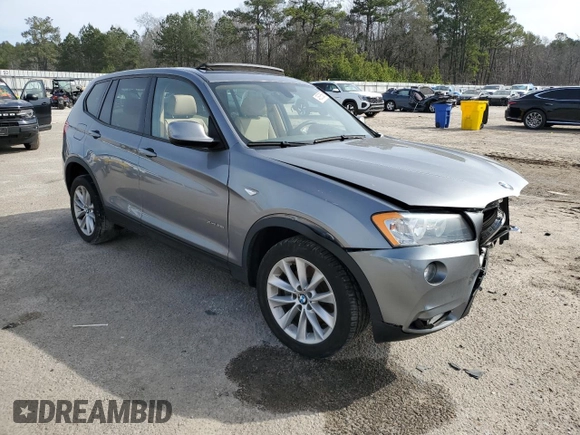 2014 BMW X3 xDrive28i with VIN 5UXWX9C51E0D10278, listed as a Copart auction lot 45885535 with 110,741 mi miles and Salvage Title. Bid and sale history available at DreamBid. Image 4.