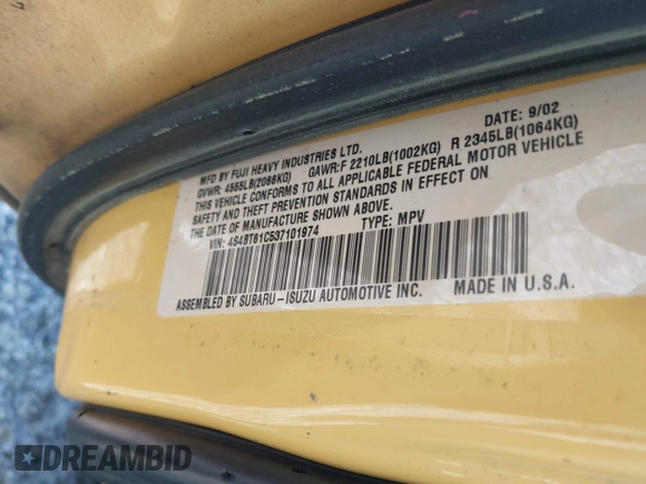 2003 Subaru Baja with VIN 4S4BT61C537101974, listed as a IAAI auction lot 42235468 with 232,518 mi miles and . Bid and sale history available at DreamBid. Image 9.