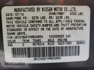 2015 Infiniti Q40 with VIN JN1CV6AP1FM500850, listed as a Copart auction lot 78844864 with 140,716 mi miles and Salvage Title. Bid and sale history available at carsss.com. Image 12.