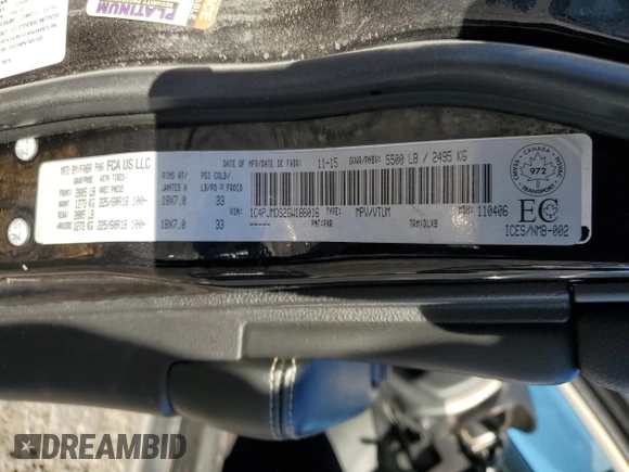 2016 Jeep Cherokee Limited with VIN 1C4PJMDS2GW186016, listed as a Copart auction lot 88911825 with 158,833 mi miles and Salvage title. Bid and sale history available at DreamBid. Image 15.