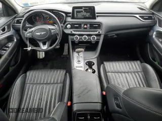 2021 Genesis G70 3.3T with VIN KMTG74LE8MU071729, listed as a Copart auction lot 43466165 with 18,760 mi miles and Salvage Title. Bid and sale history available at carsss.com. Image 8.