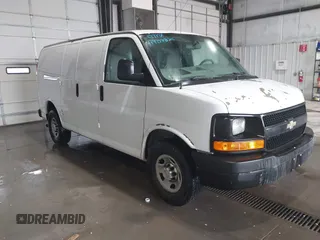 2011 Chevrolet Express Cargo Van with VIN 1GCWGFCA0B1161104, listed as a IAAI auction lot 41907374 with 177,883 mi miles. Bid and sale history available at carsss.com. Image 1.