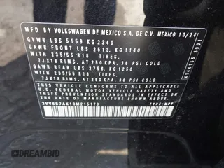 2024 Volkswagen Tiguan Wolfsburg Edition z VIN 3VV6B7AX1RM215178, wystawiony jako IAAI lot #42080886 z przebiegiem 6 914 mil mil oraz . Historia ofert i sprzedaży dostępna na DreamBid. Obrazek 9.