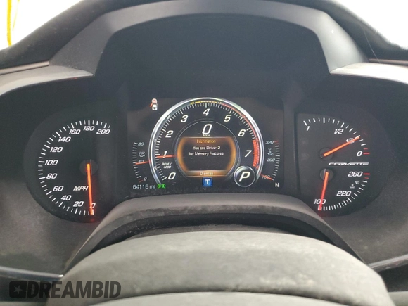 2017 Chevrolet Corvette 3LT with VIN 1G1YF3D70H5123914, listed as a Copart auction lot 74045624 with 64,126 mi miles and Clean Title. Bid and sale history available at carsss.com. Image 9.