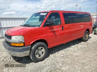 2008 Chevrolet Express Passenger z VIN 1GAHG39K181223926, wystawiony jako Copart lot #61800025 z przebiegiem 121 574 mil mil oraz Czysty tytuł • Clean title. Historia ofert i sprzedaży dostępna na DreamBid. Obrazek 1.