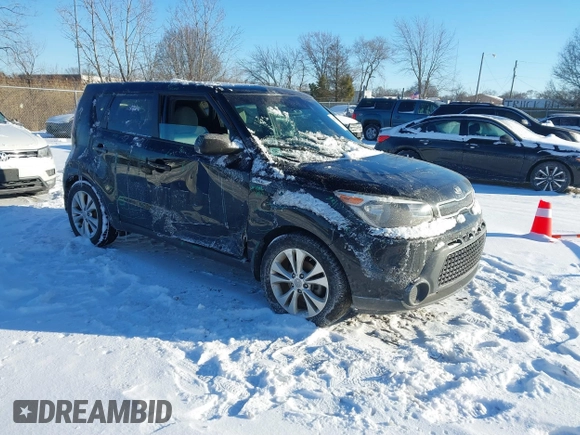 2015 Kia Soul + with VIN KNDJP3A57F7187233, listed as a IAAI auction lot 41576363 with 96,017 mi miles. Bid and sale history available at carsss.com. Image 1.