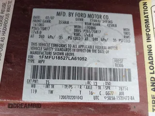 2007 Ford Expedition Eddie Bauer with VIN 1FMFU18527LA61052, listed as a IAAI auction lot 42358316 with 163,531 mi miles and . Bid and sale history available at DreamBid. Image 9.