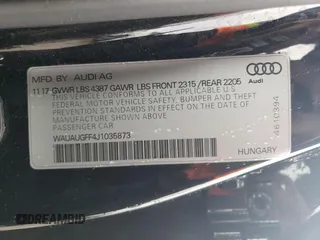 2018 Audi A3 Sedan Premium with VIN WAUAUGFF4J1035873, listed as a Copart auction lot 41270904 with 61,369 mi miles. Bid and sale history available at carsss.com. Image 14.