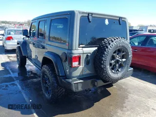2022 Jeep Wrangler Unlimited Sport S with VIN 1C4HJXDG1NW200793, listed as a IAAI auction lot 41810817 with 35,212 mi miles. Bid and sale history available at carsss.com. Image 3.